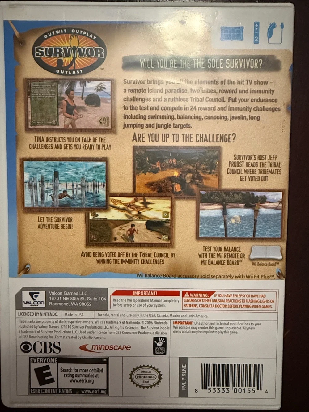 Survivor Wii Video Game